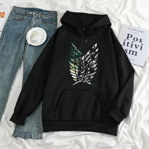 Anime Attack on Giants Print Hoodies Women Winter Aesthetic Casual Lovers Thick Harajuku Sweatshirt Korea Oversize Pullover 2021