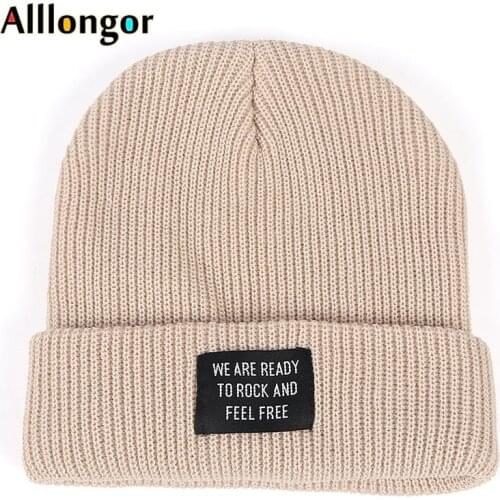 Unisex Women Winter Hats For Men Autumn 2020 Knitted Black Beanie Hat Solid Brimless Cap Mens beanies for ladies bonnet femme