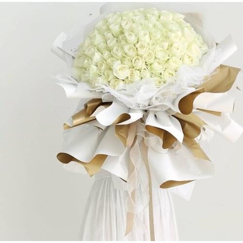 20sheets New Arrival Double Side Golden Color Luxury Flower Wrapping Paper Waterproof Florist