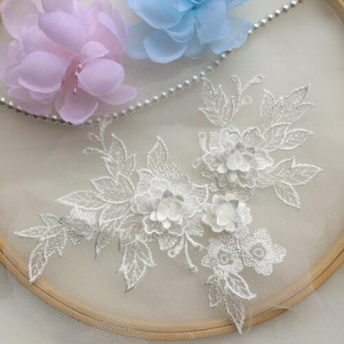 3D flower lace patches 15 colors availabel DIY dress decoration 10pcs/lot cloth patch accessory