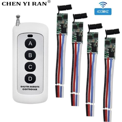433mhz Rf Wireless Universal Receiver Relay 1ch Remote Control Switch Micro Module Led Light Controller Dc 3.6V5V 12V Diy Switch