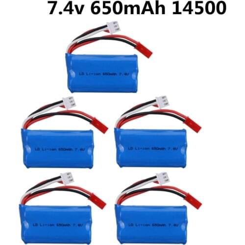 7.4V 650mah 14500 Lipo Battery For Syma F1 BR6802 HJ370 W608-7 YD712 YD921 FT007 Remote control helicopter Boat toys accessories