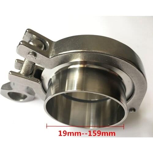 Freeshipping 1pcs 19mm-159mm Pipe O/D Sanitary Tri Clamp Weld Ferrule + Tri Clamp + Silicon Gasket 304 Stainless Steel