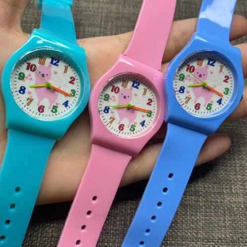 Childrens Watch Transparent Jelly Silicone Cartoon Puppy Girl Baby Quartz Watch Student Sports Clock Christmas Gifts