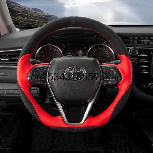 Car Steering Wheel Cover For Toyota Camry Corolla RAV4 Highlander Avalon Interior Accessories DIY Top Leather