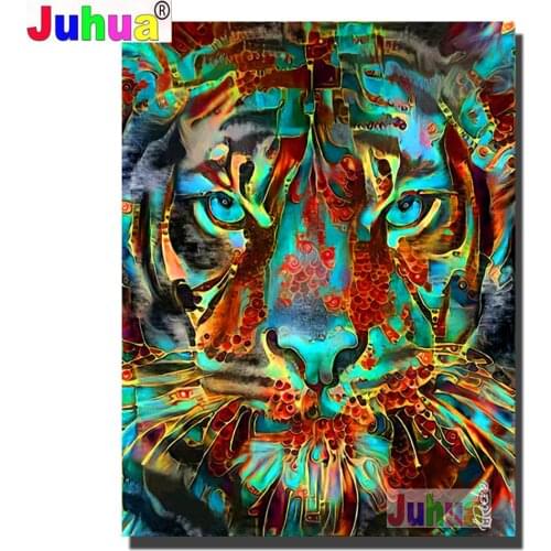Red Tiger DIY 5D Diamond Painting Animal King Face Full Round square Diamond Embroidery Mosaic Picture of Rhinestone Home Decor