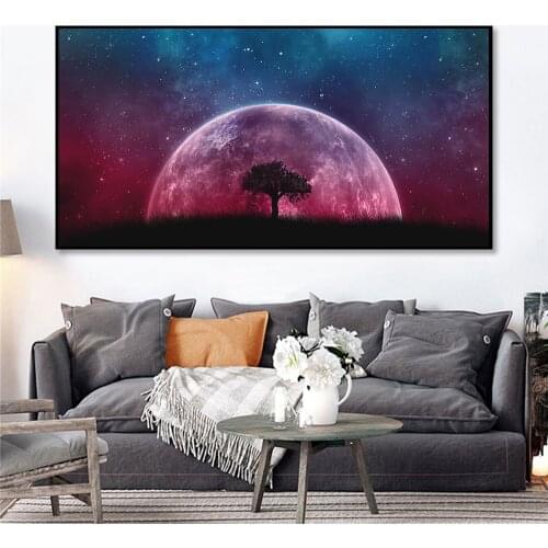Canvas Art Starry Galaxy Space Planet Nebula Stars Art Universe Picture Home Decoration Wall Painting for Living Room Decor