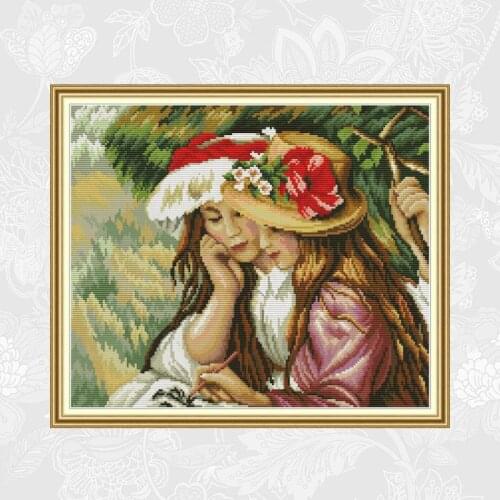 Good Friend Paintings DIY Counted Embroidery Printed On Canvas DMC 14CT 11CT Chinese Cross Stitch Needlework Sets