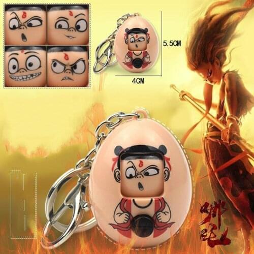 Chinese Myth NEZHA Keychain Egg Mythology Kawaii Cartoon Changeable Funny Look Wacky Expressions Dropshipping 2019 Kid Toy