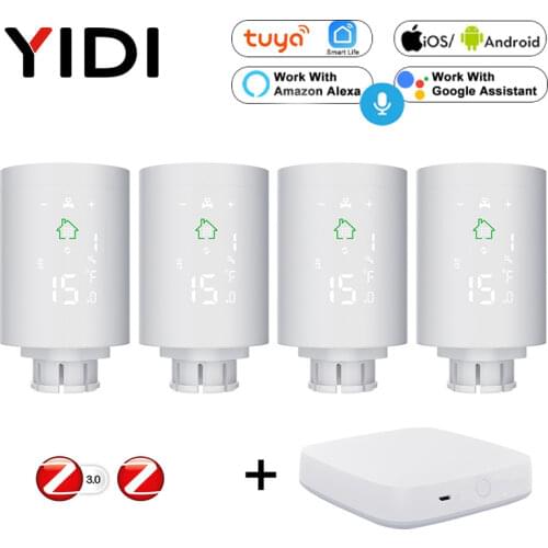 TRV Tuya ZigBee3.0 Radiator Actuator Thermostat Programmable Thermostatic Radiator Valve Heater Temperature Voice Control Alexa