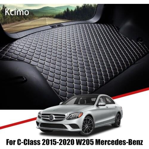 Leather Car Trunk Mat Benz Carpet Tail Cargo Liner For Mercedes Benz C Class 2015-2020 Trunk Boot Mat Rear Benz W205 Liners Pad
