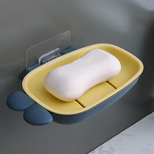 Creative Cartoon Carrot Shape Soap Dish Bathroom Double Layer Drain Wall Mounted Soap Box Non-slip Soap Tray Bathroom Accessory