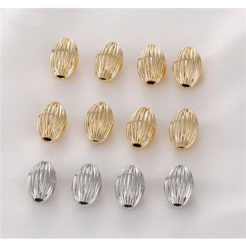 New arrived 50pcs/lot Wrinkle effect geometry irregular ovals shape Straight hole copper beads diy jewelry earring accessory