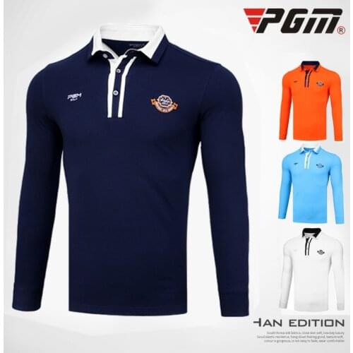 PGM Mens Outdoor Sport Clothes Golf Long Sleeve Ice T-shirts Summer Soft Viscose Shirt Sunscreen UV Underwear Golf Apparel