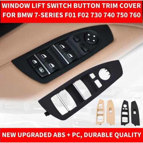 Car Front Left / Right Side Black Inner Interior Door Pull Handle Panel Carrier Trim Cover For BMW 7-series F01 F02 730 2009-16