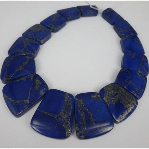 New Arrival Beautiful Royal Blue Gifts Sea Ocean Sediment Imperial Slice Beads Top Drilled Slab Shape Accessories Jewelry Making