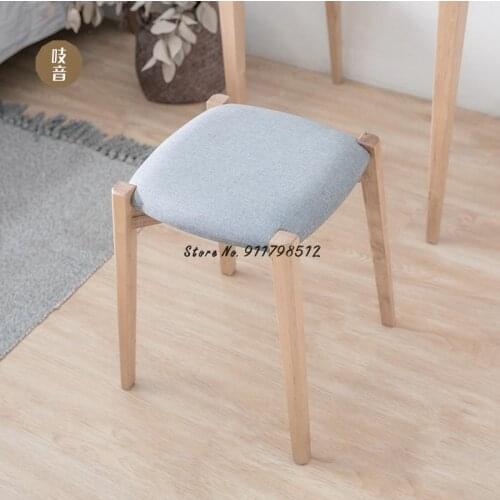 Zhiyin original small ballet dressing stool solid wood soft bag stool modern minimalist Nordic bedroom makeup stool furniture