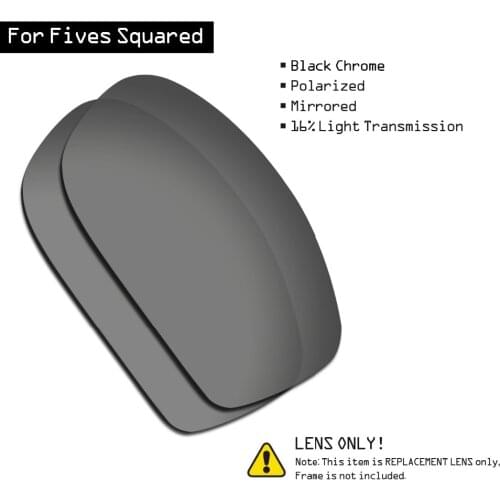 SmartVLT Polarized Sunglasses Replacement Lenses for Oakley Fives Squared - Black Chrome