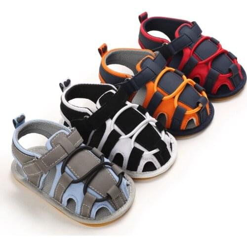 0-18M Infant Baby Boys Girls Sandals Fashion Color Block Soft Toddler Casual First Walkers Crib Shoes with Non-Slip Sole