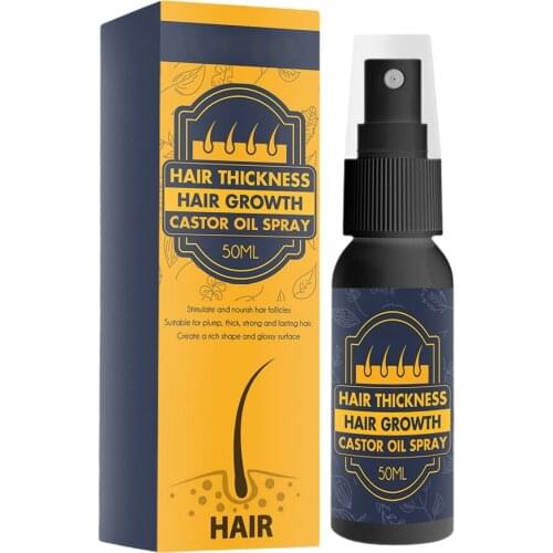 50ml Hair Growth Castor Oil Spray Moisturizing Hair Care Oil Eyebrows Eyelashes Beards Hair Moisturizing Growth Spray