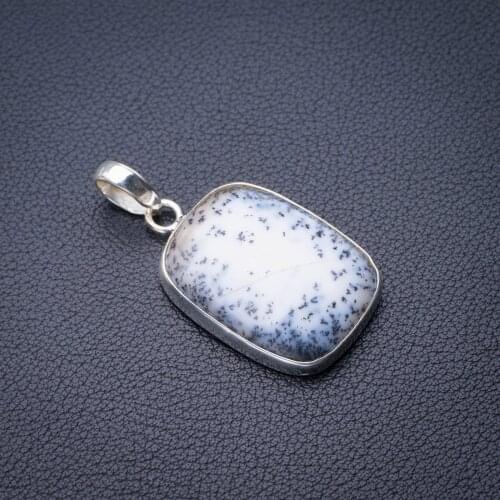 StarGems Natural Dendritic Opal Handmade 925 Sterling Silver Pendant 1.75" E0341
