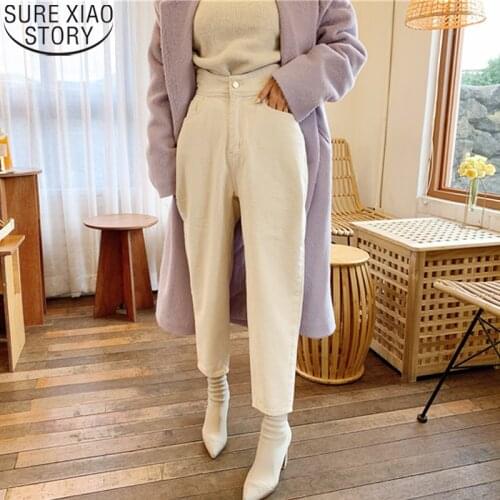 Vintage White Denim Jeans Fashion Jeans Women Pants High Waist Female Trousers Spring Autumn 2021 Streetwear Trousers 10391
