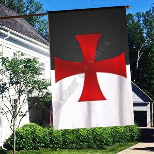 Knight Templar Flag 3D Full Printing Garden Flags Hanging House Flag Garden Flag Decoration Double-sided Printing