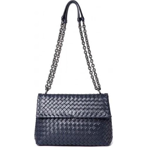 2020 New Ladies Leather Shoulder Bag High Quality Sheepskin Woven Brand Design Handbag Fashion Casual Chain Diagonal Bag