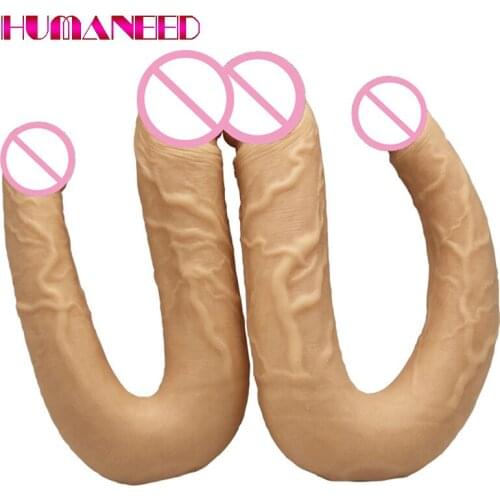 2021 Double Dildo Anal Penetration Double Penetrator Two Headed Big Anal Dildo for Women Huge Anal Toy Large Realistic Anal Plug