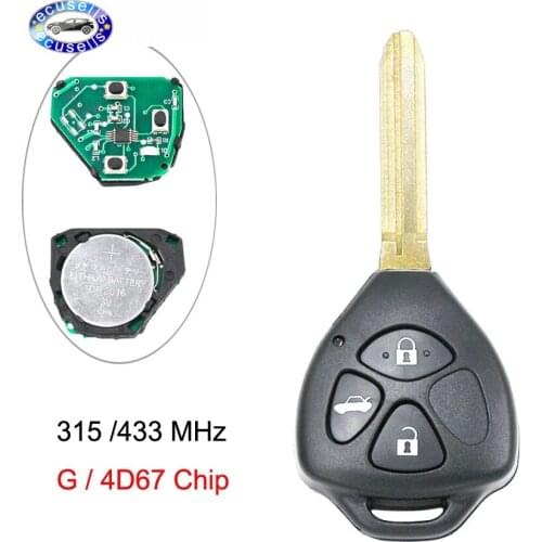 4 Buttons Remote Key 315Mhz 4D67 ,4D-67 Chip inside for Toyota 2007-2010 AVALON/COROLLA TOY43 Blade FCC ID: GQ429T/USA