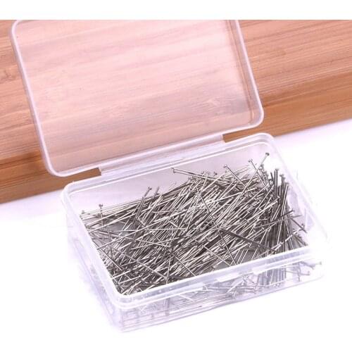 400 Pcs/ Boxed 35mm Stainless Steel Sewing Pins Dressmaker Straight Quilting Pins Fine Satin Head Pins For Jewelry Making Sewing