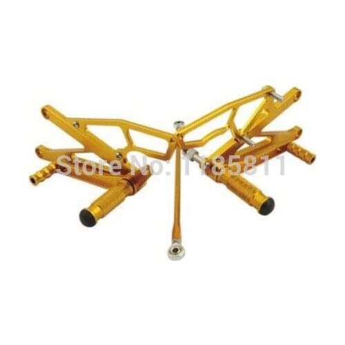 7075 Aluminum ALLOY CNC Adjustable Rear Footrest Foot rest Peg FootPeg FOR Yamaha YZF R1 1999-2002 Custom Gold Motorcycle