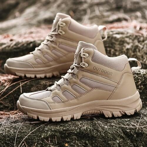 Army Combat Boots Military Boots Men Hiking Shoes Breathable Tactical Combat Desert Training Anti-Slip Trekking Shoes