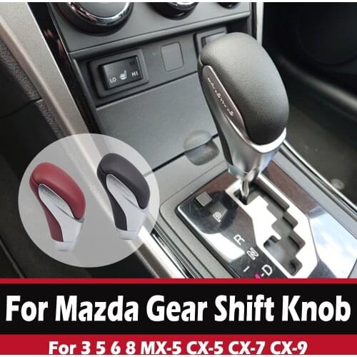 Car Gearbox Handles Genuine Leather Automatic Gear Shift Knob Stick Lever for Mazda CX-7 2008 2014 2015 2016 year Car Styling