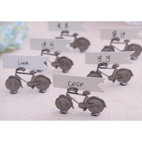 Free Shipping 10pcs/lot Grey Bicycle Holder For Place Card/ Name Card In Party Decoration
