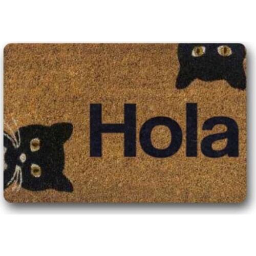 Black cat Welcome Floor Mats Personality Design Home Decorative Door Mats Fabric Bathroom Mats Custom Doormat