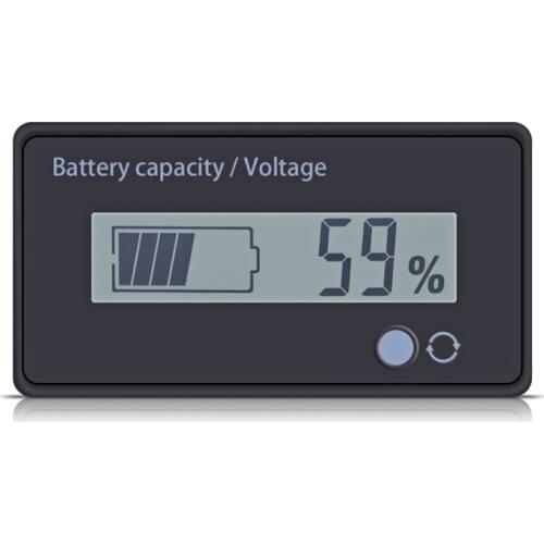 12V Lead Acid Battery Voltameter Fuel Gauge Voltameter Ammeter Indicator Meter Green Blue White LCD Screen With Buckle
