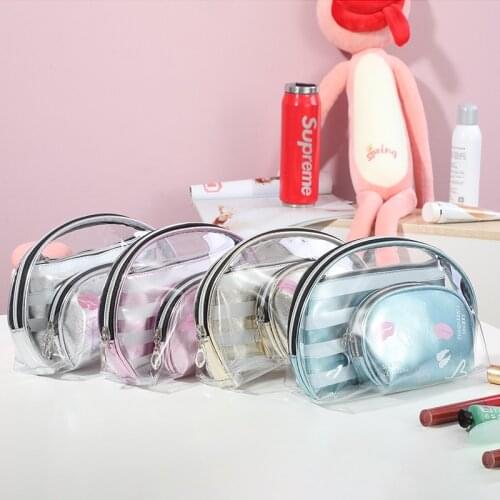 PVC Women Cosmetic Bag Makeup Toiletry Bags Portable Home Storage Package Large-capacity Make Up Organizer Travel Storage Pouch