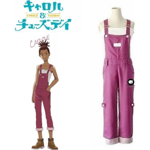 Anime CAROLE & TUESDAY Carole Cosplay Costume CAROLE TUESDAY Rompers Uniform