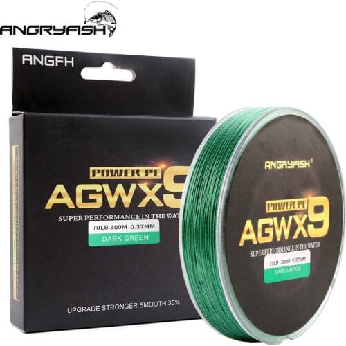 Angryfish 9 strands 300m/327YD Super PE Braided Fishing Line Strong Strength Line Braided Fishing Thread