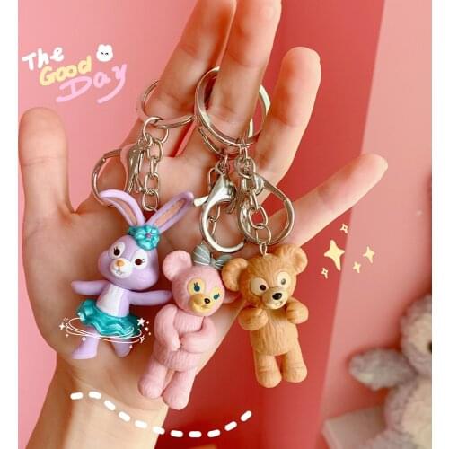 Cute Bunny Bear Keychain Charm School Bag Pendant Girly Trendy Bag Keychain Ornament