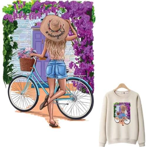 Fashion Girl Patches For Clothes DIY Washable Woman T-Shirts Heat Transfer Thermal Stickers Personality Trend Iron On Appliqued