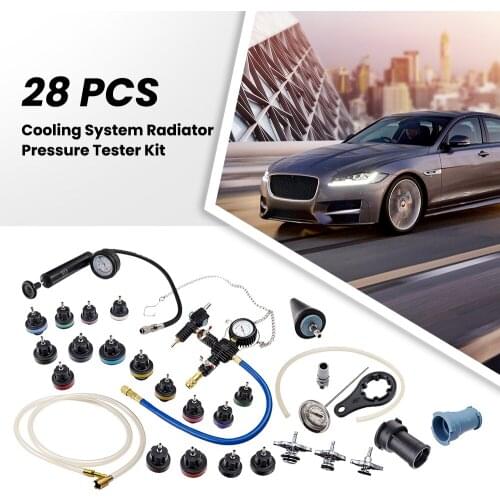28Pcs Radiator Pressure Test Set Radiator Cap Cooling System Leakage Test Kit