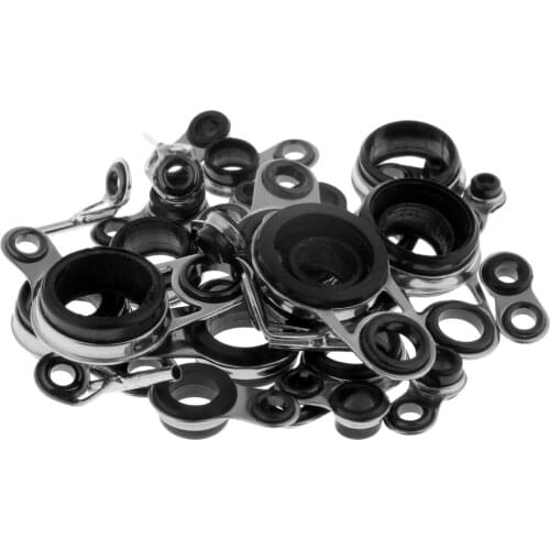 29pcs Fly Fishing Rod Guide Tip Repair Kit DIY Fishing Tool Pole Eye Rings