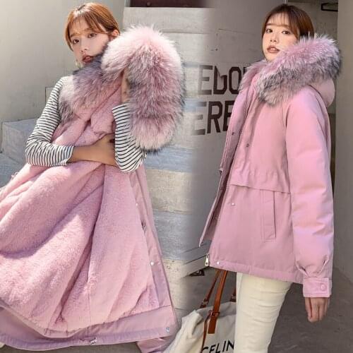 2022 new Thick Warm Winter Coat Women Winter Jacket Fur Liner Hooded Female Long Parkas Snow Wear Padded Clothes Plus Size 3XL