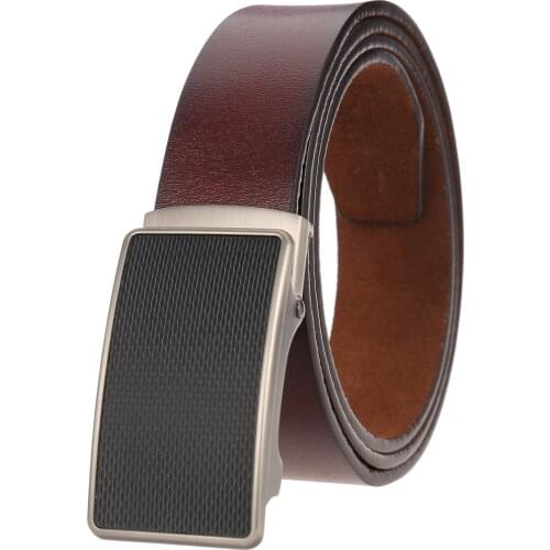 New Men Belt Leisure Business Belt Leather Belt Mens Toothless Automatic Buckle Belt Ly136-21801-1