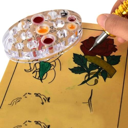 4 Types Acrylic Tattoo Ink Cup Stand Holder Permanent Makeup Microblading Pigment Storage Caps Tattoo Gun Rack Container Supply