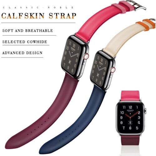 Luxury Leather Watchband for Apple Watch Band Series 5/3 Sport Bracelet 42mm 38mm Strap For iwatch 6 4 SE Band