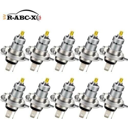 RUIANDSION 10Pcs P45T 9003 HB2 HS1 H4 P43T 12V 24V CSP Car Driving Light Motorbike Tractor Fog Lamp 1200Lm 6500K 2700K Yellow