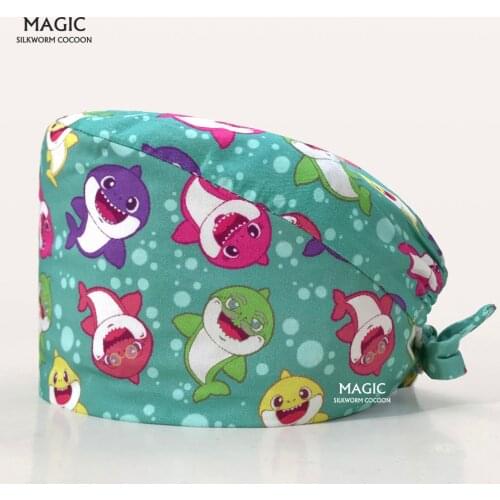 High Quality Printing nursing head cap lab scrub pet shop surgicals hat womens operating room Dentist Beautician medical hat